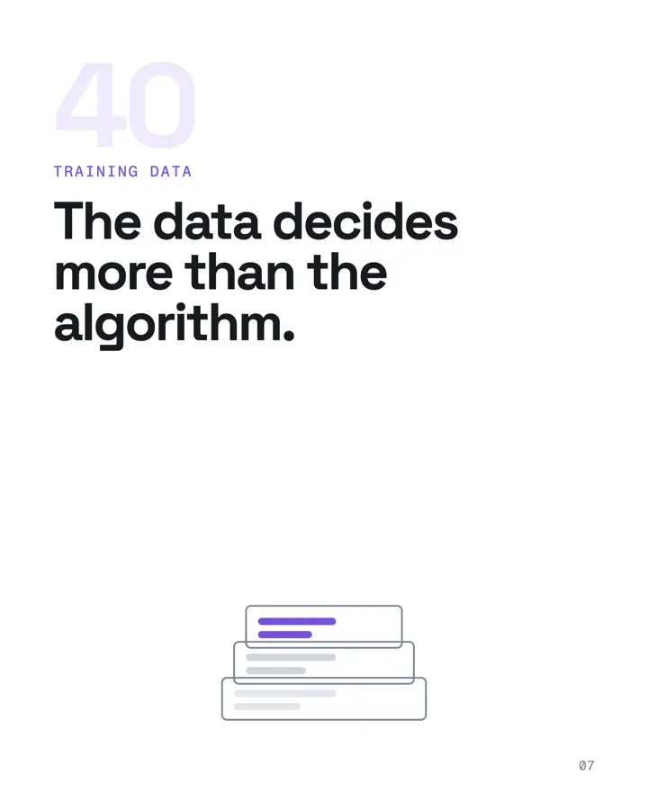 Chapter 40 — training data decides more than the algorithm.