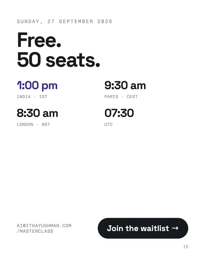 Free. Fifty seats.